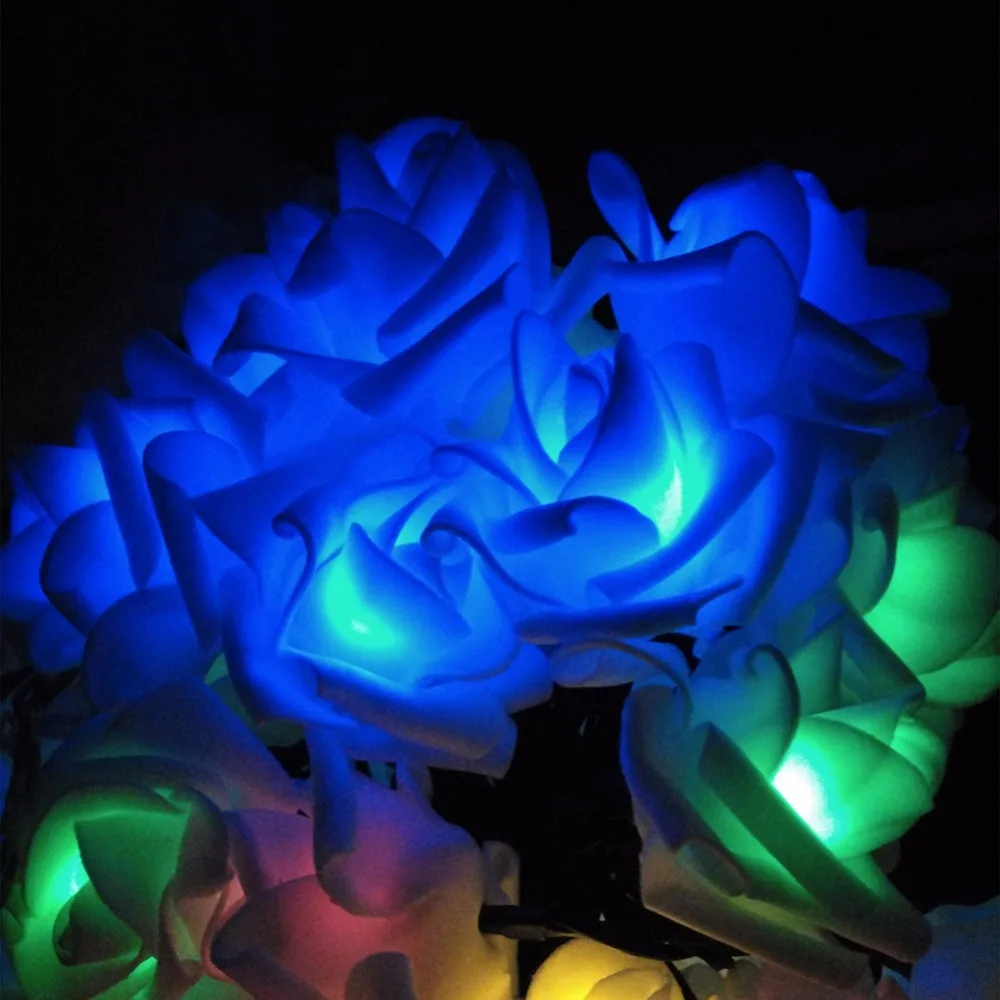 

YIYANG Rose Solar LED String Lights Romantic Garden 100Leds 12M Outdoor Christmas Holiday Festival Party Garden Decoration Lamps