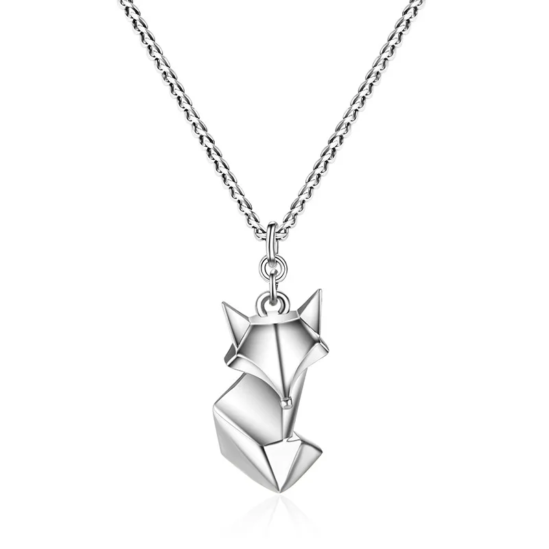 

Women 925 Cute Fox Folding Anmial Necklaces & Pendants for Women 925 Sterling Silver Lovely Style Silver elegant Jewellery gift