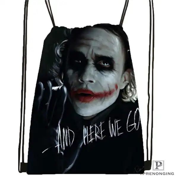 Drawstring Backpack Custom the-joker-batman-arkham@ 01-походная сумка на шнурке милый рюкзак для детей(черная спинка) 31x40 см#180611-03-113 - Цвет: Drawstring Backpack