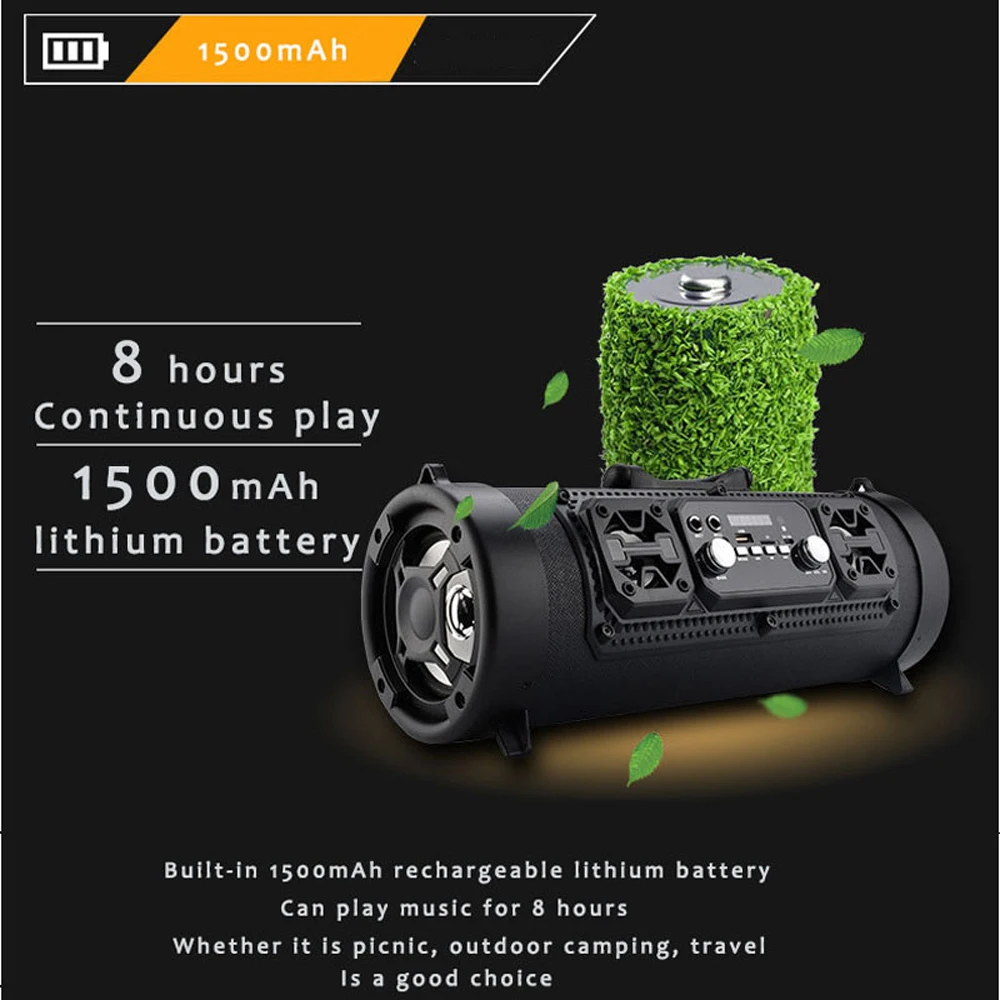 16W Portable Column Sven Bluetooth Speaker Move KTV 3D Sound System Sound Bar Subwoofer Music Wireless Speaker FM Radio USB