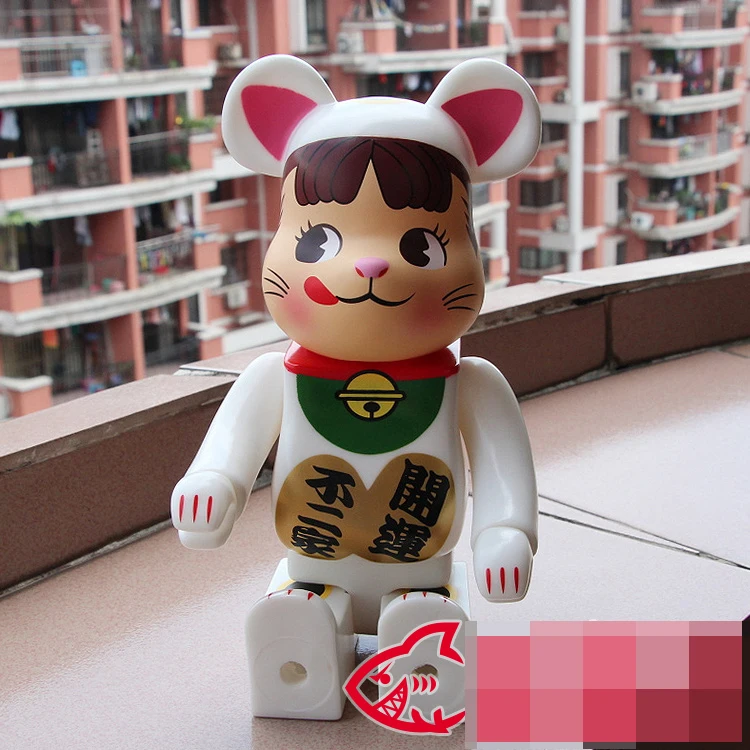 Vinyl Doll Bearbrick Be@rbrick  400% 28CM Milky Lucky Cat PVC Vinyl Art Figure with retail box