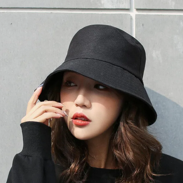 Women Solid Bucket Hat Linen Cotton Spring Autumn Panama Bucket Cap ...