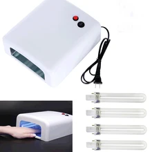 Professionele 36w nail art gel genezen uv lamp droger, nagel droger met 4 stuks 9w uv lampen eu stekker,120 seconds timing mode