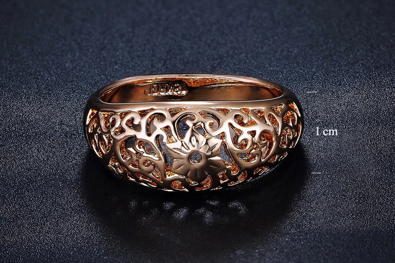 DODO Classic Top Quality Flower Hollowing Craft Rose Gold Color Ring Fashion Party Wedding Jewelry For Women Wholsale Anel KDR1 (16)