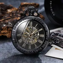 Relojes de bolsillo mecánicos Steampunk de esqueleto de lujo Vintage números romanos reloj de cadena Fob de mano reloj de colección de regalo para hombres y mujeres