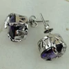 Fleure esme cute engagement wedding drop earrings jewelry earrings for women purple pink cubic zirconia rhodium plated r888 r891