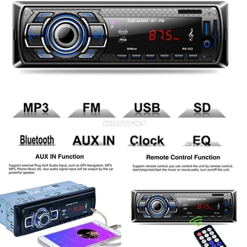 

50Pcs/Lot Car MP3 Player Radio Bluetooth Stereo Head Unit MP3/USB/SD/AUX-IN/FM In-dash AUX RK-522 (Color: Black)