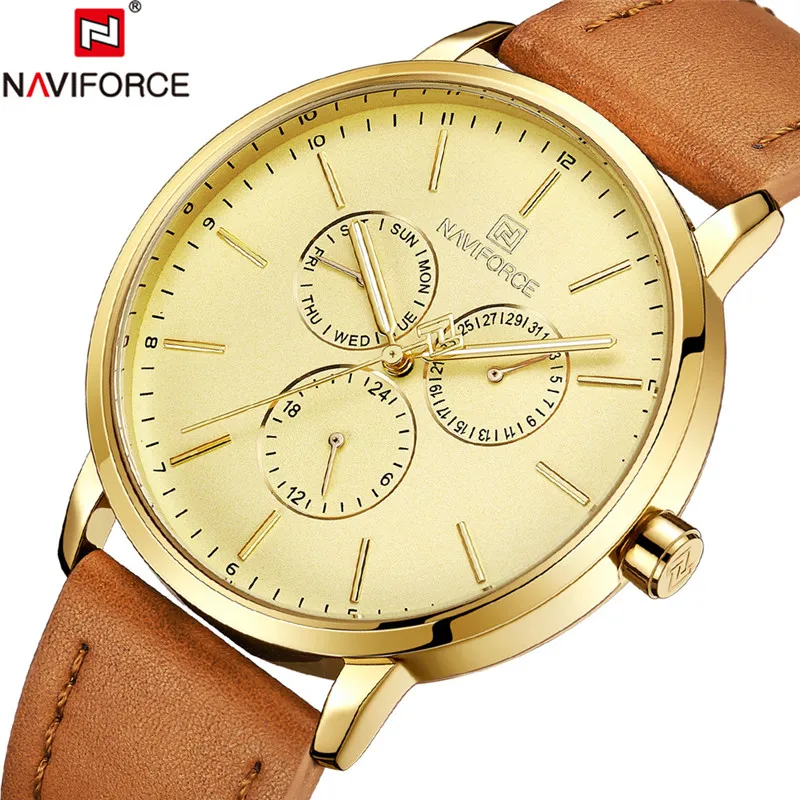 

NAVIFORCE Business Watch Men Sport Mens Watches Top Brand Luxury Military Army Genuine Leather Quartz Male Clock Watch Wrist New
