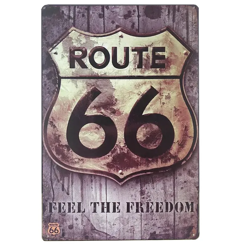 USA Road Route 66 вывески Бар Паб до ретро-наклейки железная металлическая пластина плакат живопись винтажная жестяная вывеска жестяная стена Гараж Декор H5 - Цвет: M