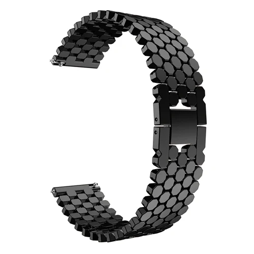 black Ремешок из нержавеющей стали для samsung S3 frontier galaxy watch 46 мм huawei watch gt 2 46 мм ремешок 22 мм браслет металлический ремешок для часов - Цвет ремешка: black