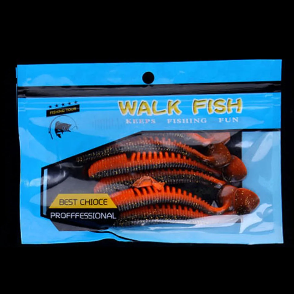 WALK FISH 6 шт./лот Awaruna рыболовные приманки 100 мм 5,6 г искусственные приманки воблеры Shad Карп Силиконовые мягкие приманки для рыбалки