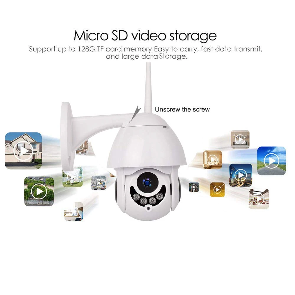 WI FI Камера наружная камера наблюдения с датчиком PTZ IP H.264 + 1080 p Скорость купольная