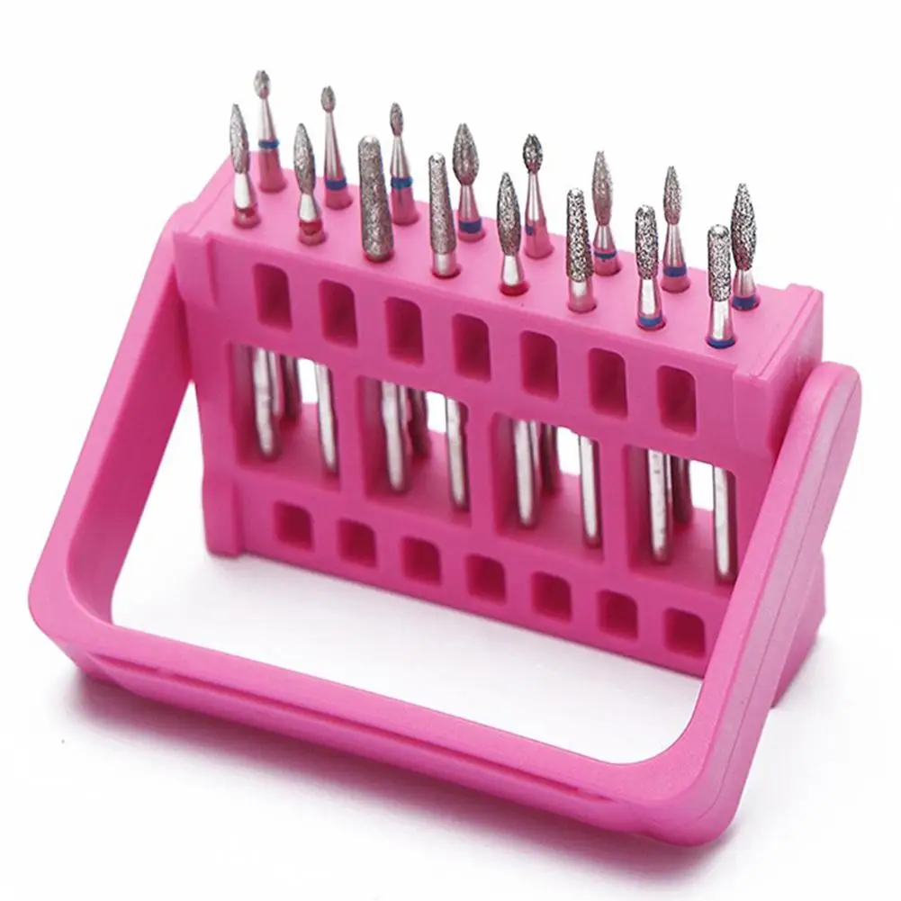 

New 16 Holes Nail Polishing Drill Bit Holder Sanding Head Display Stand Storage Rack
