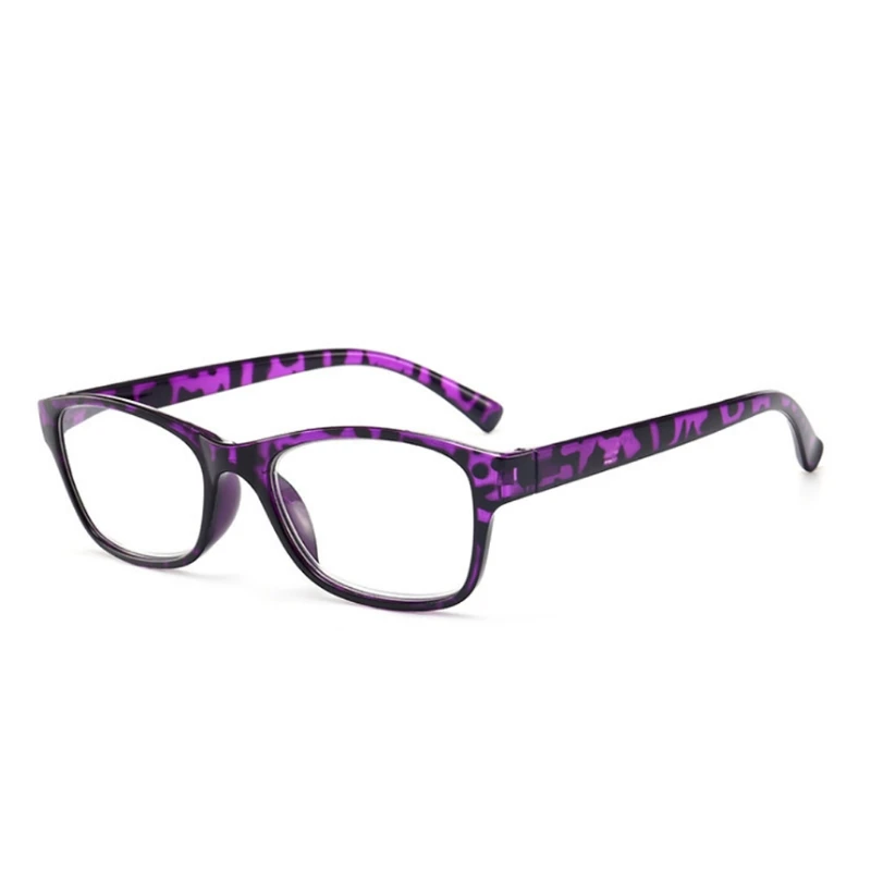 Новые леопардовые противоутомляющие очки для чтения Пресбиопия 1,0 до 4,0 диоптрий ультра прозрачные W515 - Цвет оправы: Фиолетовый