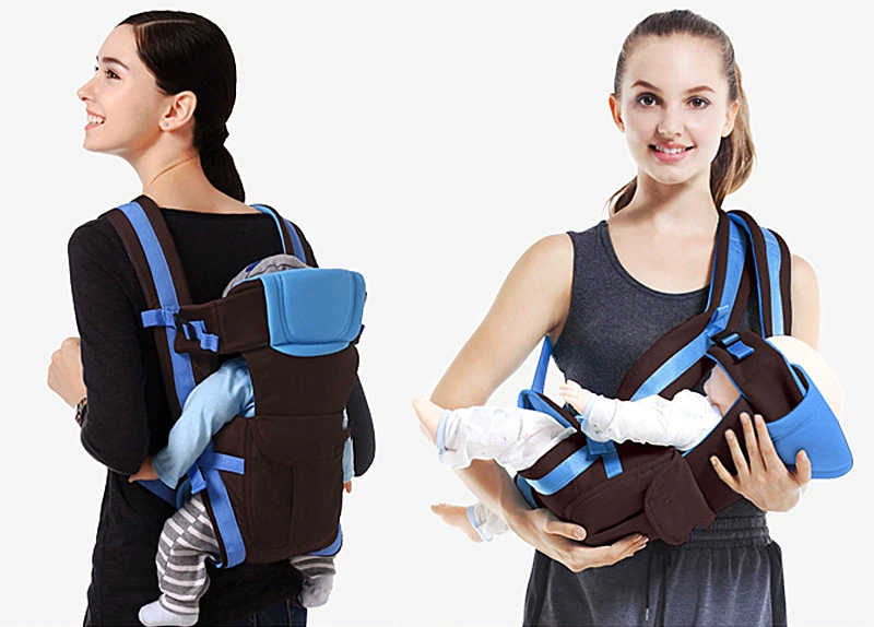 Переноска для детей от 0 до 30 месяцев, воздухопроницаемая переноска для младенцев 4 в 1, удобный рюкзак-слинг для малышей