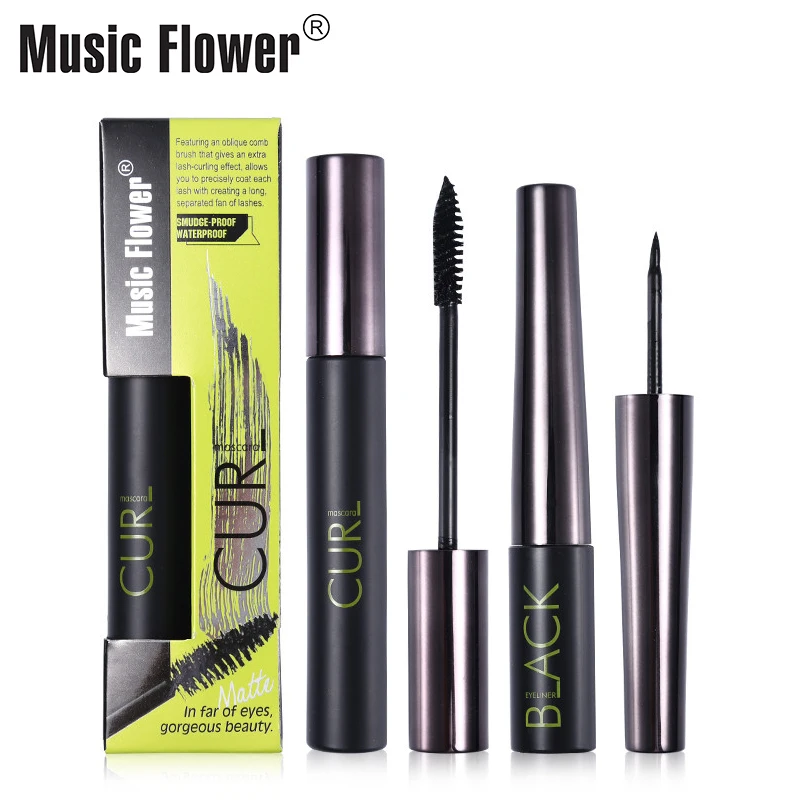 

Music Flower Black Mascara & Eyes Set Smudge-proof Extra Curling Makeup Set Perfect Water-proof Long Lasting Eye Cosmetics