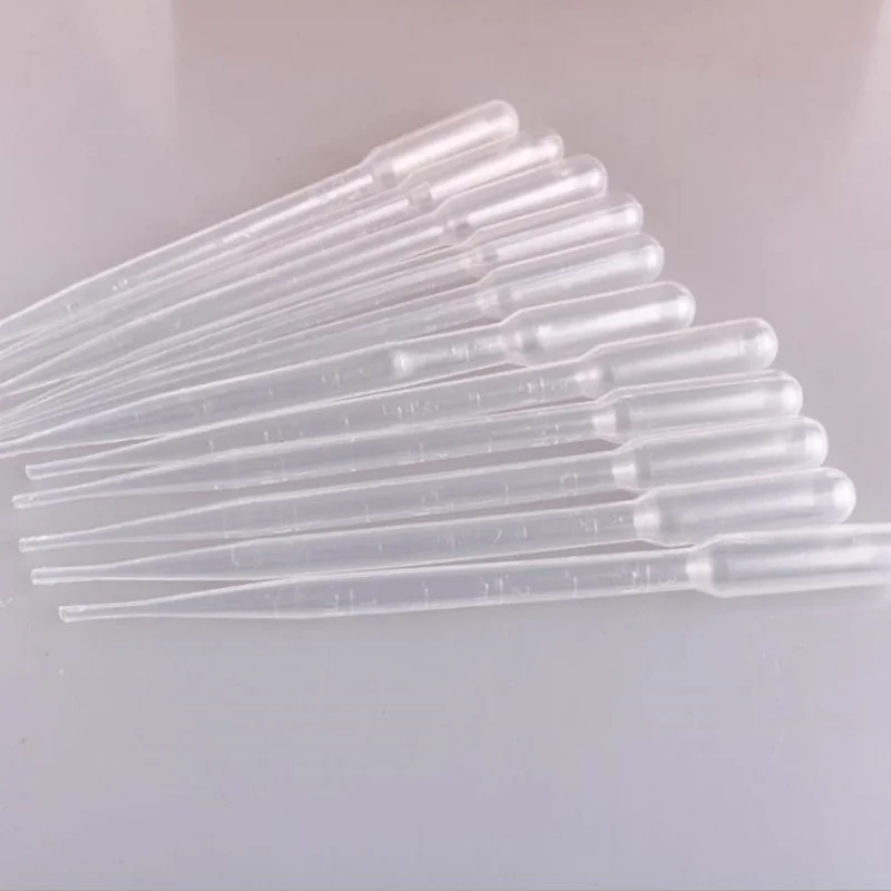3ML Transparent Pipettes Disposable Safe Plastic Eye Dropper Transfer