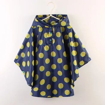 

Blue Circle Dot Motorcycle Long Children Raincoat Light Polyester Cloak Cute Baby Poncho Rainsuit Poncho For Girls And Boys Z794