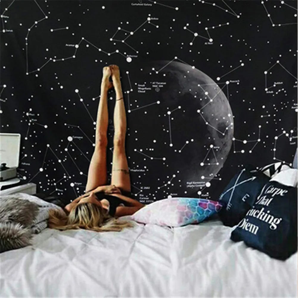 

2019 New India Mandala Blanket Hanging Macrame Wall Stcikers Cloth Hippie Night Sky Moon Tapestry Mandala Wall Carpet Tapestries