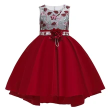 Вышивка цветочным узором для девочек, платье принцессы с цветочным рисунком, свадебные платья для девочек, детское праздничное платье для девочек на день рождения, летняя одежда для девочек