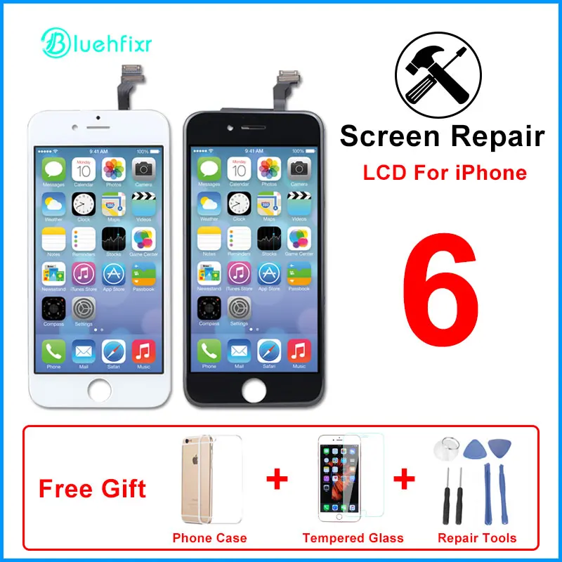 Без битых пикселей экран для iPhone 5S SE 6 6S Plus LCD с сенсорным экраном ремонт 7 8 ЖК