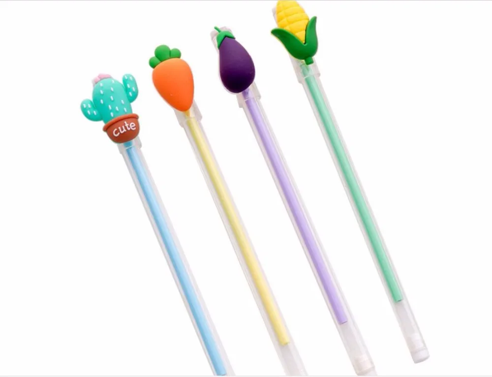 korea different Vegetable design gel ink pen cartoon stationery prize