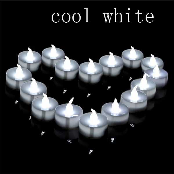 cool white not flash Упаковка из 12 Цвет меняющийся светодиодный Чай огни, Батарея opereated Беспламенного светодиодный Чай огни для Рождественского украшения - Цвет: cool white not flash