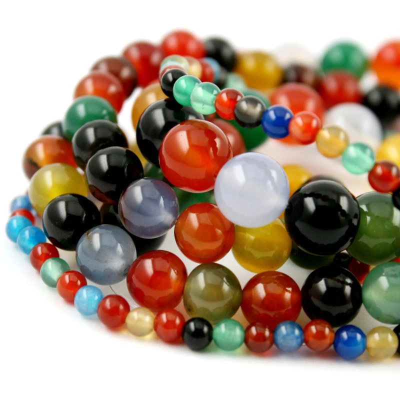 100 BEAUTIFUL HIGH QUALITY MIXED GLASS RAINBOW COLOURS ROUND BEADS 8mm