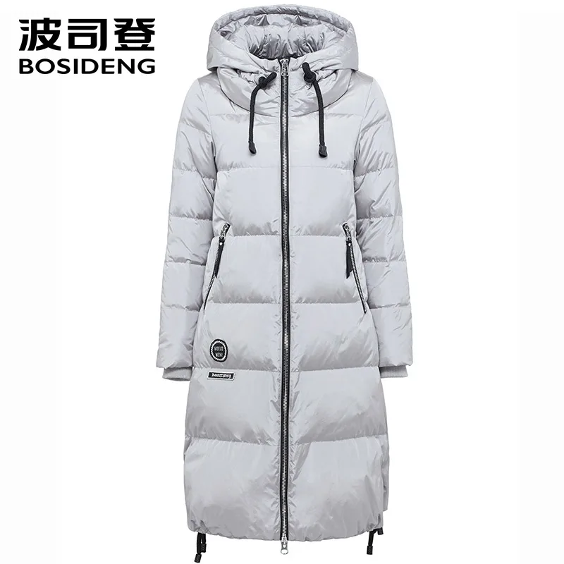 BOSIDENG women's clothing winter thick down coat X-long down jacket women thick warm coat outwear with hooded B1601332