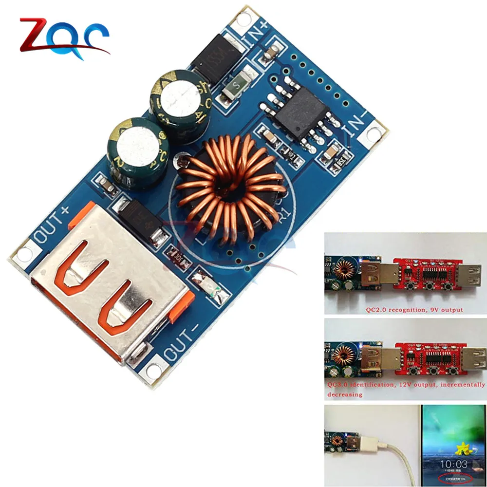USB DC понижающий модуль 12 В 24 к QC2.0 QC3.0 быстрая зарядка мобильный телефон зарядная
