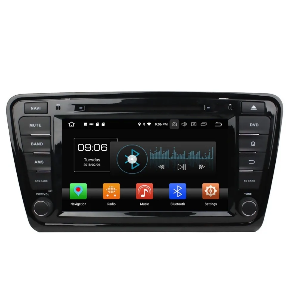 Flash Deal 1 din 8" Octa Core Android 8.0 Car Radio DVD GPS for Skoda Octavia 2014 2015 2016 4GB RAM Bluetooth WIFI USB DVR 32GB ROM 2