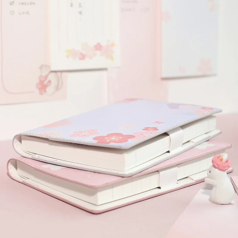 Примечание для сакуры розовый цветочный А6 дневник полгода планировщик 120 листов записная книжка для девочек подарок