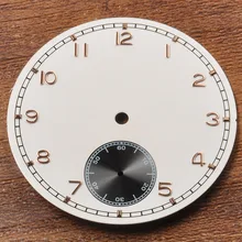 Часы Запчасти, 38,9 мм белый стерильный циферблате Rosegold Знаки черный суб-набор подходит для ETA 6498 Чайка ST3620 движение CD38.9BWB