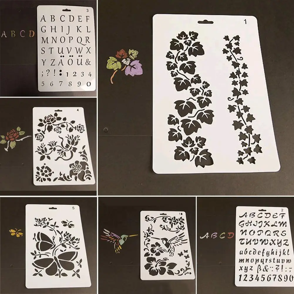 

Plastic Embossing Template DIY Paper Card Craft Photo Album Painting Stencils Set