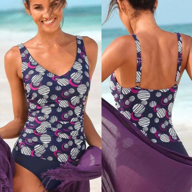 Kaufen Sexy Dot Slim Fit Einteiliges Badeanzug Geschlossen Push Up Bademode Plus Größe Frauen Körper Schwimmen Badeanzug Strand badende Pool 2019