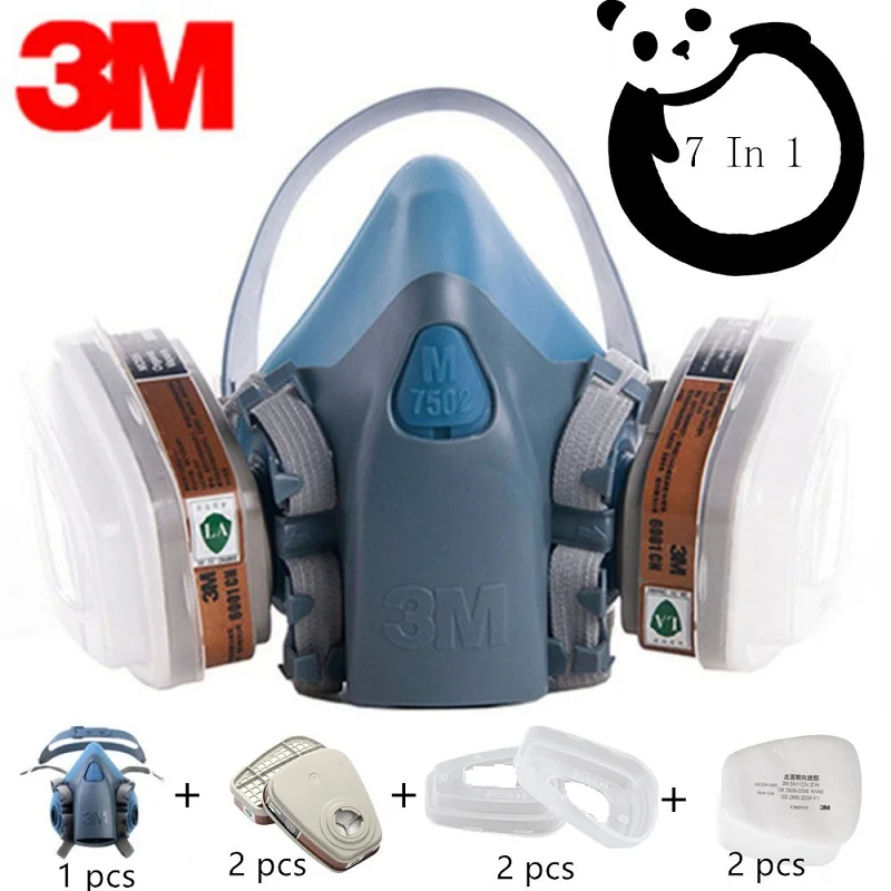 3M-7502-Anti-Dust-Gas-Mask-Respirator-9-In-1-Silicone-Anti-dust-Organic-Vapor-Benzene____