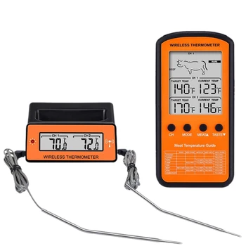 

Wireless Receive Dual Probe Electronic Food Thermometer Barbecue Roasted Sugar Food Thermometer