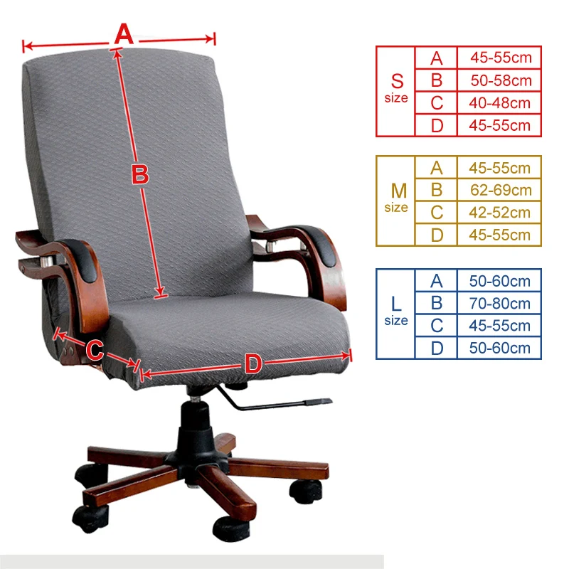 3 размера, жаккардовые Чехлы для офисных стульев, эластичные Чехлы для компьютерного кресла, чехлы для сидений, подлокотников, чехлов для стульев, растягивающийся вращающийся подъемник