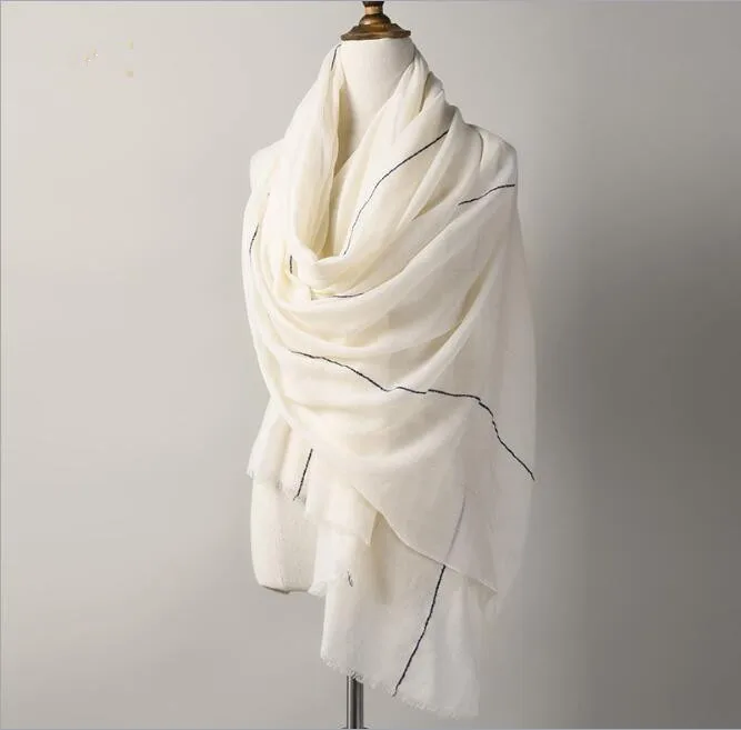 Naizaiga светильник, мягкая тонкая полосатая модная шаль для женщин, большой размер, Пашмина, Дамская мода, YR127 - Цвет: 01