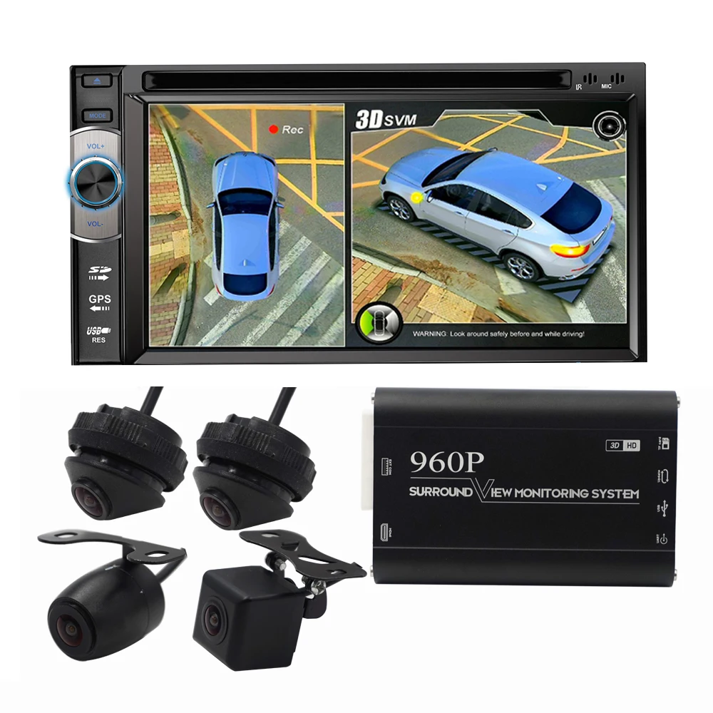 

Carsanbo 360 Seamless Surround View Digital Video Recorder DVR 360 3D Car Birdview System With Front Rear Left Right Camera
