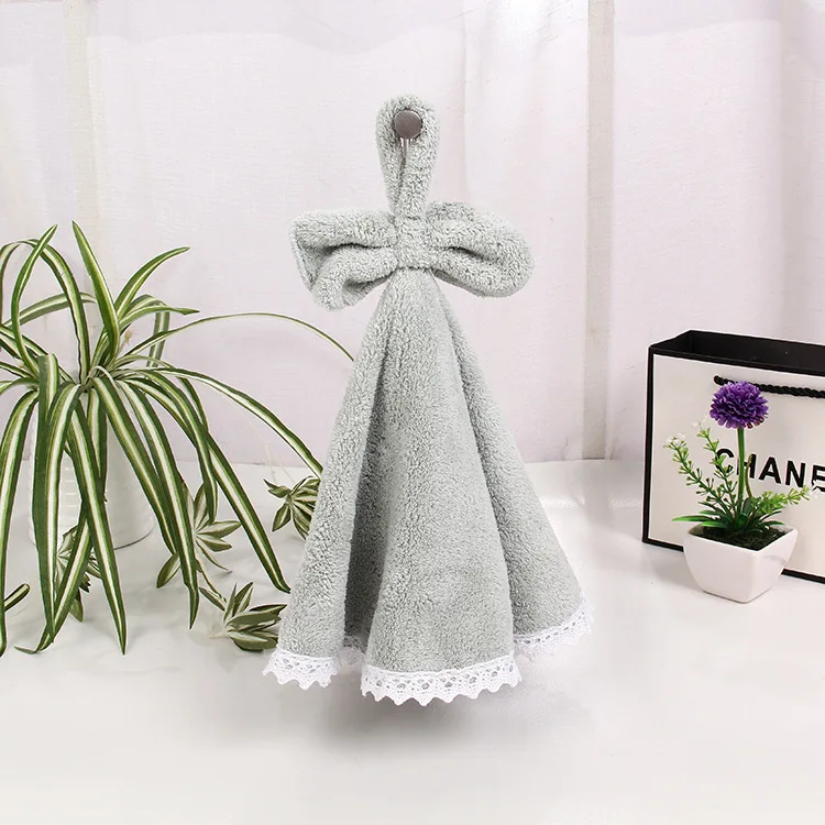 style 4 Милое розовое полотенце для рук с бантом, нежное кружевное модное мягкое водопоглощающее прочное не выцветающее полотенце, пять цветов BD62A - Цвет: style 4