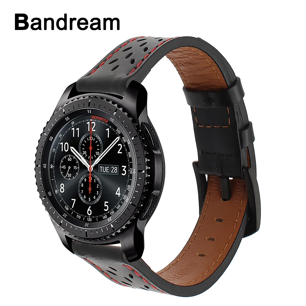 En Ligne Top Couche Véritable Bracelet En Cuir pour Samsung Vitesse S3 Classique Frontière R760 R770 Libération Rapide Montre Bande En Acier Boucle Sangle