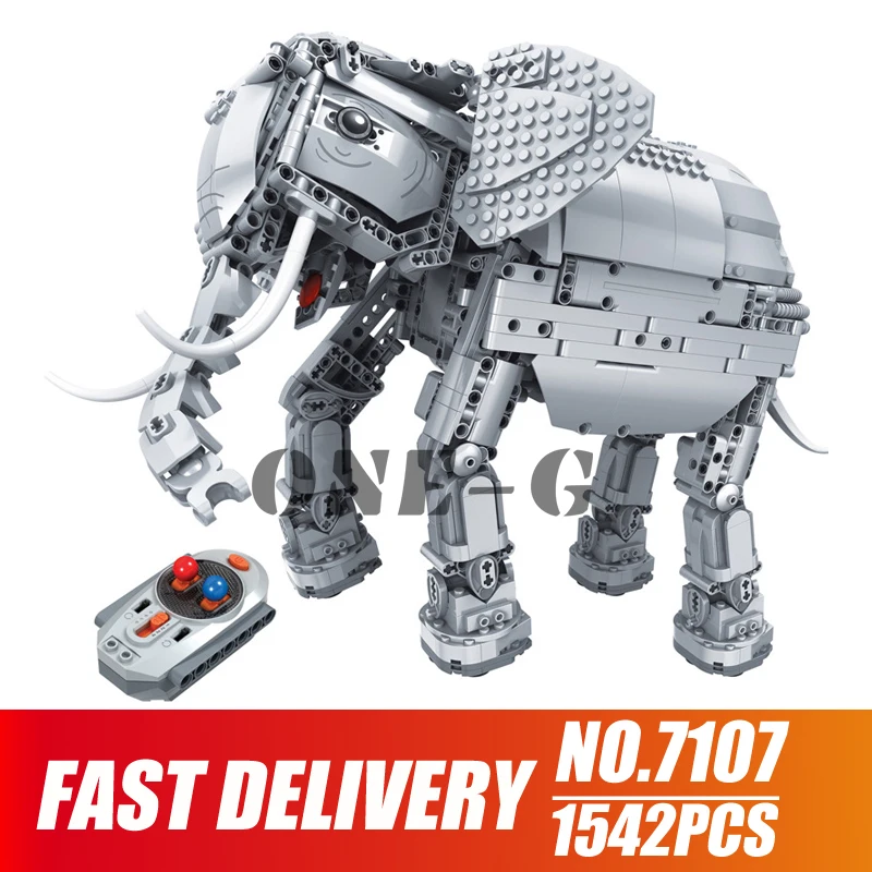 

Building Blocks Creative Rc Remote Control Elephant Animal Electric 7107 Bricks Figures Toys Children