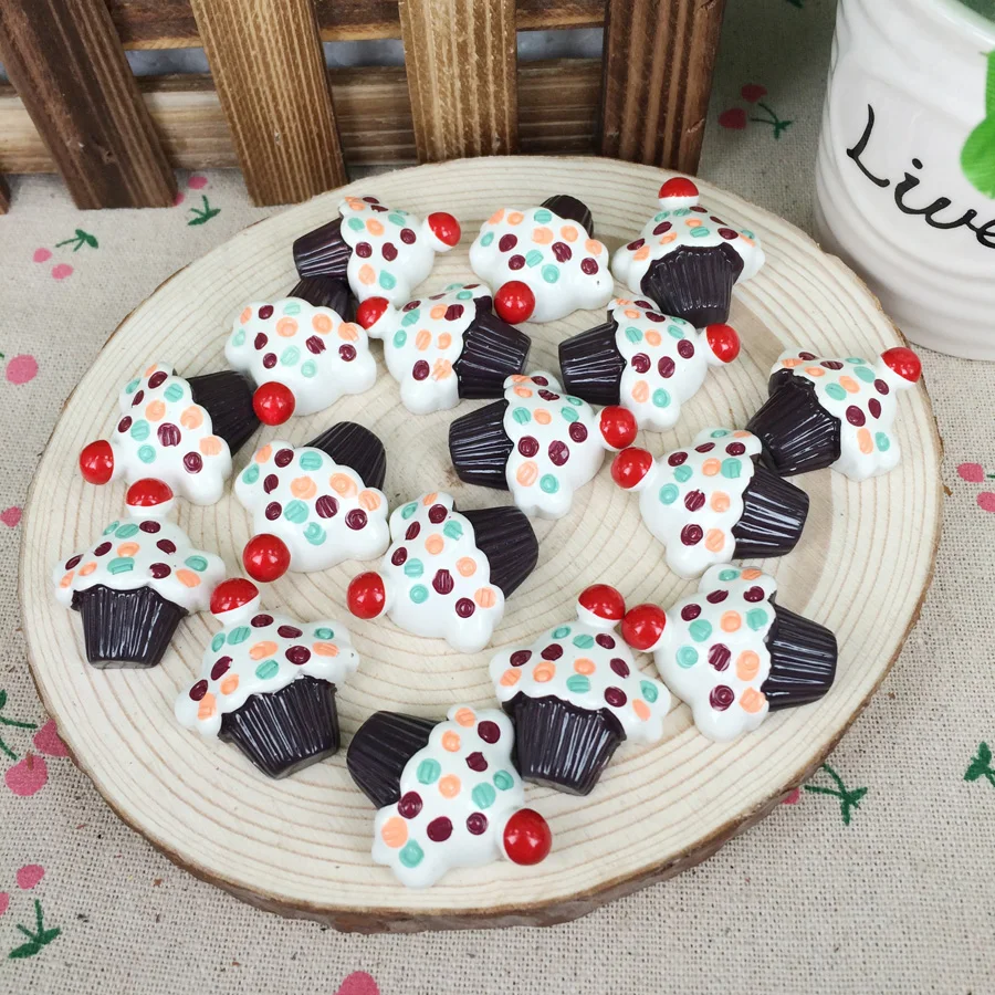 

Kawaii Flatback DIY Resin Miniature Food Cake Cabochons Flat Back Scrapbooking Embellishment Decoration Crafts Making:27*30mm