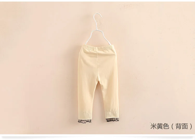2018 Summer 2-10T Years Baby Kids Children Sport Cotton Candy Color Lace Patchwork Calf Length Capri Girls Short Leggings (8)
