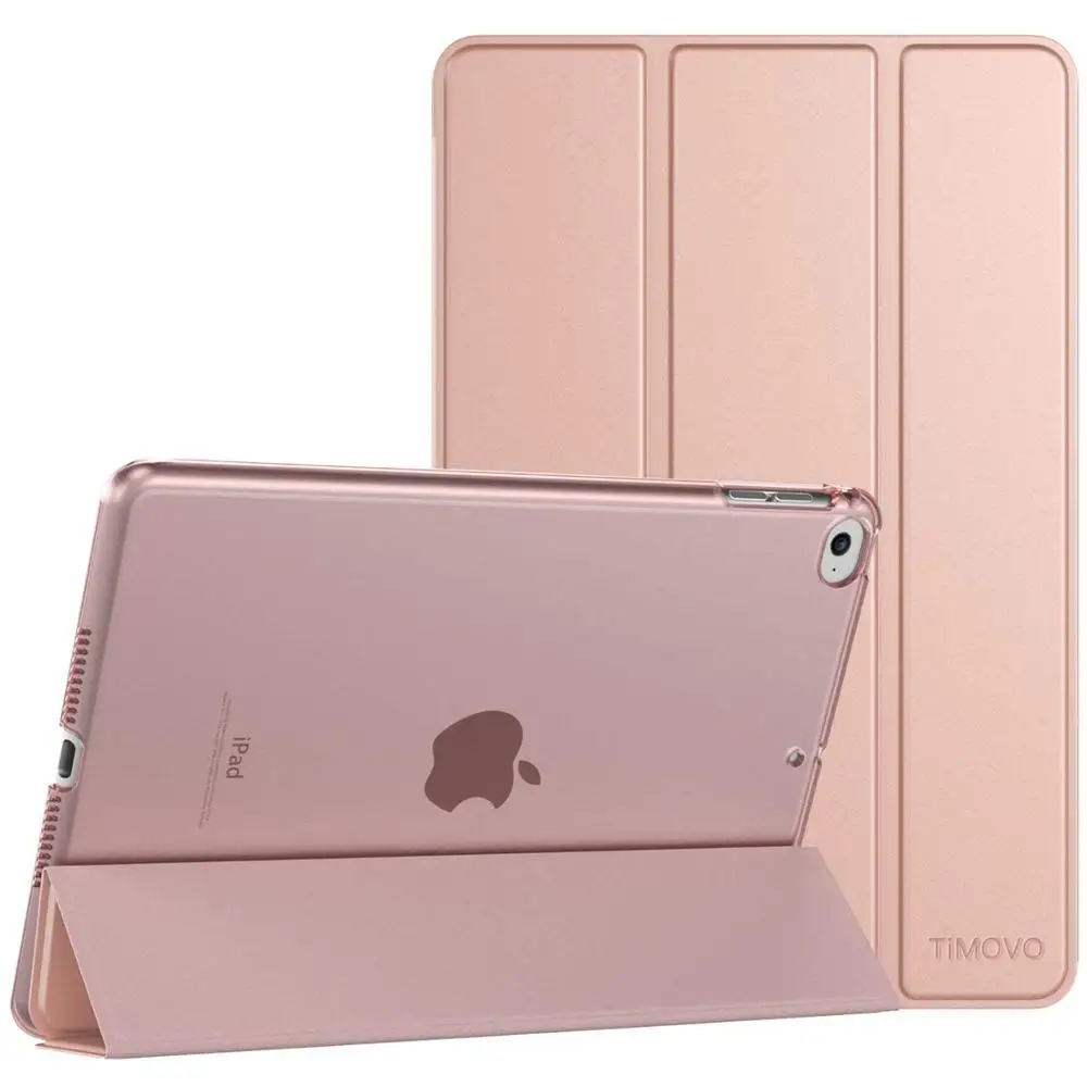 Для iPad Mini 5th поколения чехол тонкий полупрозрачный, с глазурью сзади защитник Smart Auto пробуждения/сна Обложка для iPad Mini 4 7,9 - Цвет: rosegold