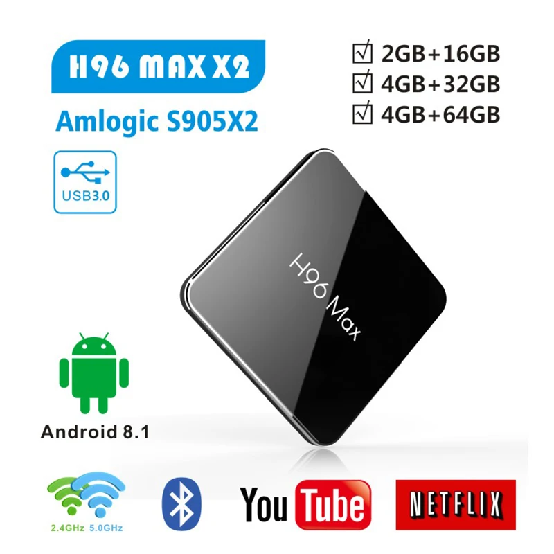 

2019 H96 MAX X2 Android 8.1 Internet TV BOX Amlogic S905X2 2g/4g RAM 16g/32g/64g Quad core 2.4G&5G Wifi 4K HD Smart Media Player