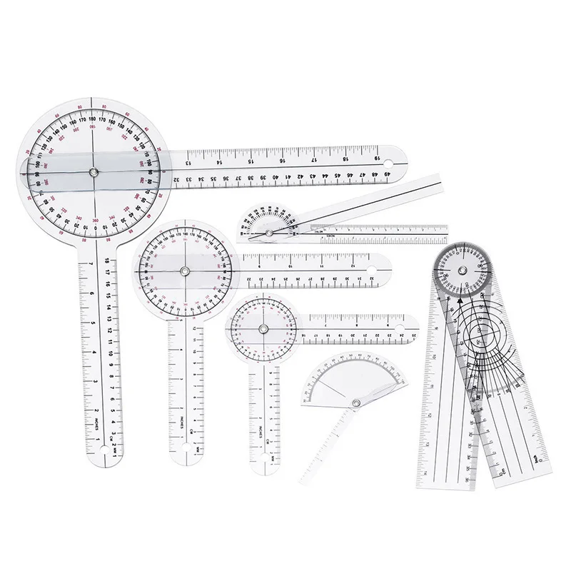 

6pcs/set Spinals Goniometer Protractors Userful Multi-Ruler Goniometer Angle Medical Spinal Ruler 360 Degree 180 Degree