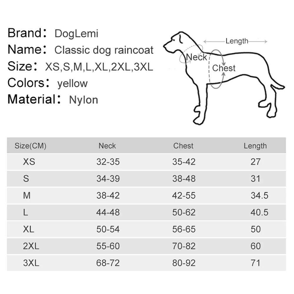 Дождевик для собак, водонепроницаемая одежда для маленьких и больших собак, комбинезон, дождевик, комбинезоны с капюшоном, одежда-накидка, легкая Прямая поставка
