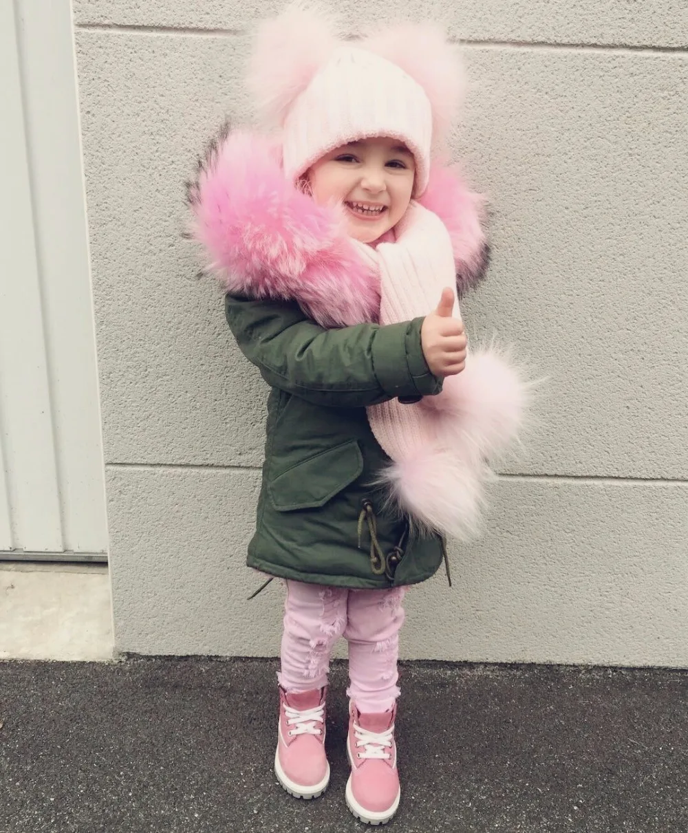 Girls Boys coat Children's Clothing Infant Parka Faux Fur Hooded baby kids Clothes fashion autumn Winter Jackets snow wear